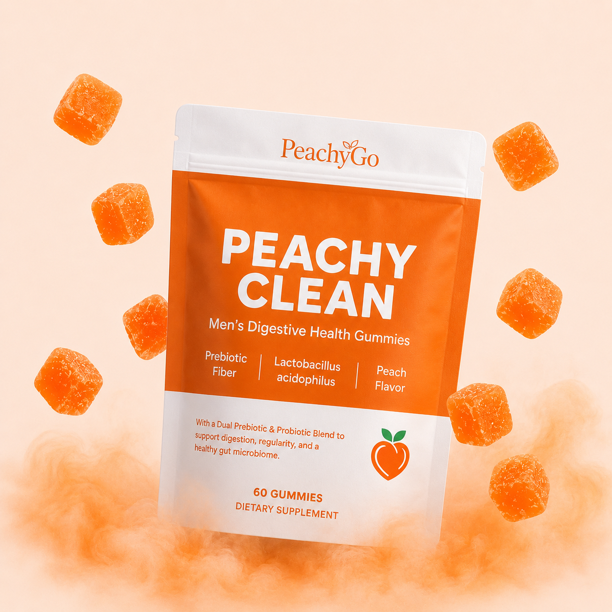 Peachy Go™ Prebiotic + Probiotic Fiber Gummies