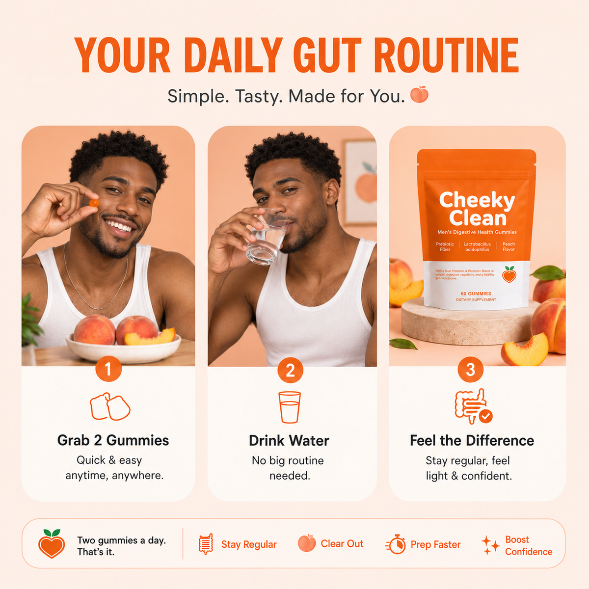 Cheeky Clean™ Prebiotic Fiber + Probiotic Power Gummies