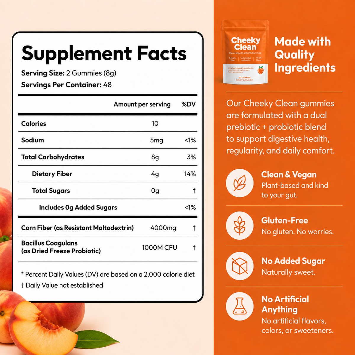 Cheeky Clean™ Prebiotic Fiber + Probiotic Power Gummies
